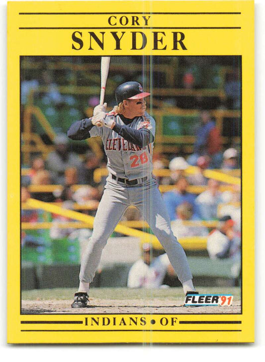 1991 Fleer Baseball #378 Cory Snyder  Cleveland Indians  Image 1