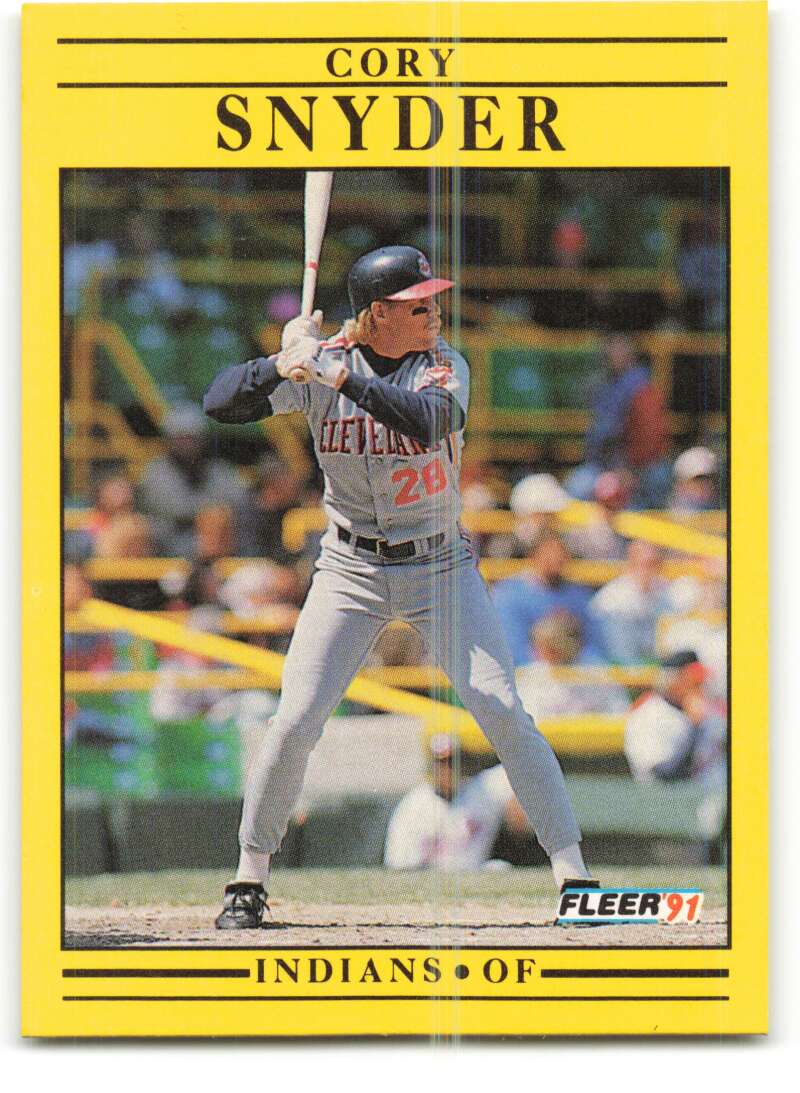 1991 Fleer Baseball #378 Cory Snyder Cleveland Indians Image 1