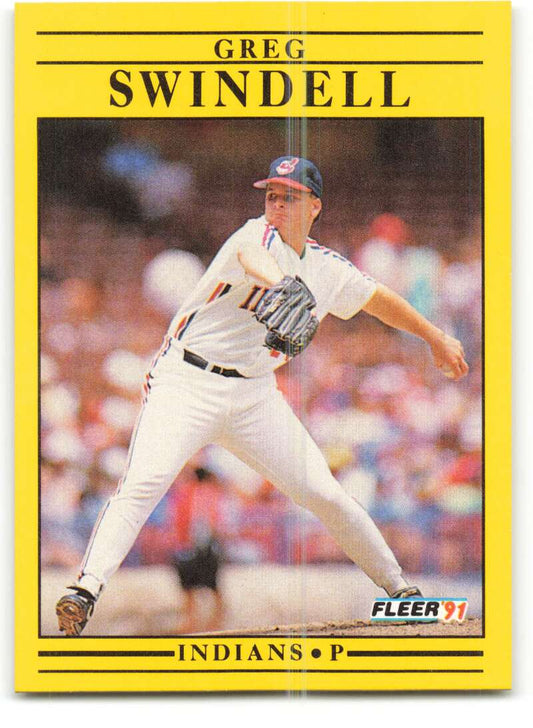 1991 Fleer Baseball #379 Greg Swindell  Cleveland Indians  Image 1
