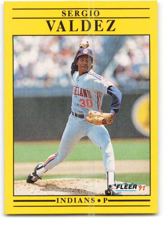 1991 Fleer Baseball #380 Sergio Valdez  Cleveland Indians  Image 1