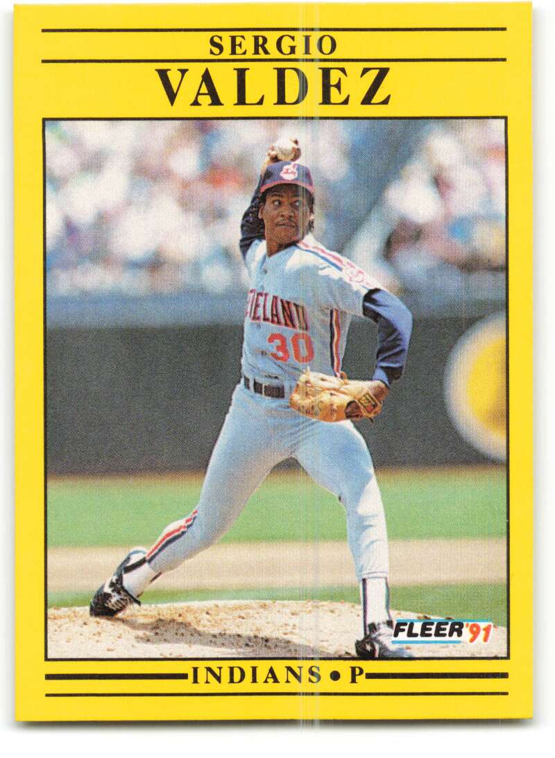 1991 Fleer Baseball #380 Sergio Valdez Cleveland Indians Image 1