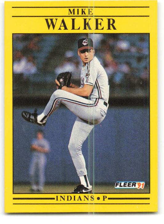 1991 Fleer Baseball #381 Mike Walker  Cleveland Indians  Image 1