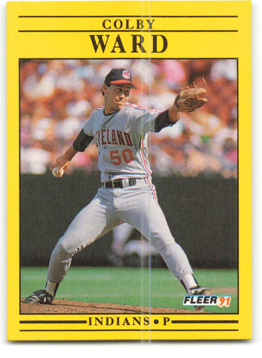 1991 Fleer Baseball #382 Colby Ward  RC Rookie Cleveland Indians  Image 1