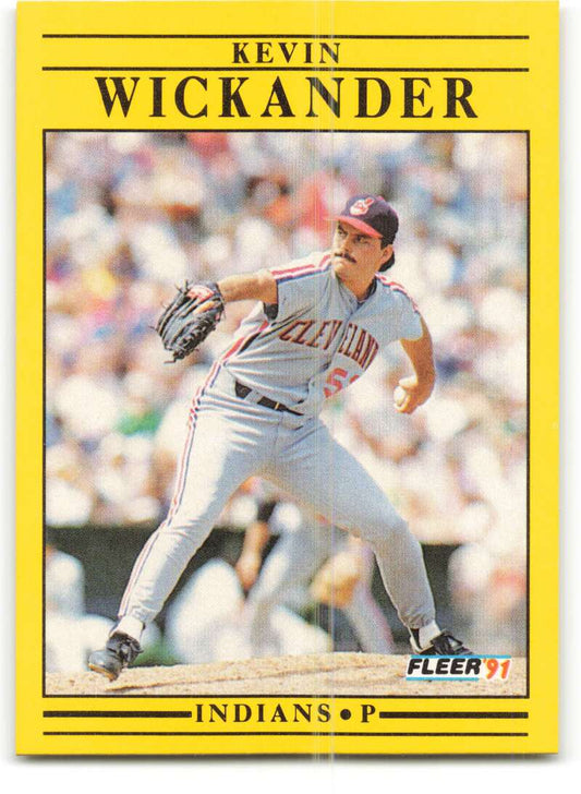 1991 Fleer Baseball #385 Kevin Wickander  Cleveland Indians  Image 1