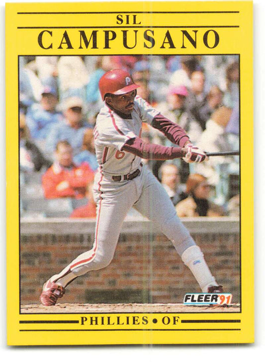 1991 Fleer Baseball #389 Sil Campusano  Philadelphia Phillies  Image 1