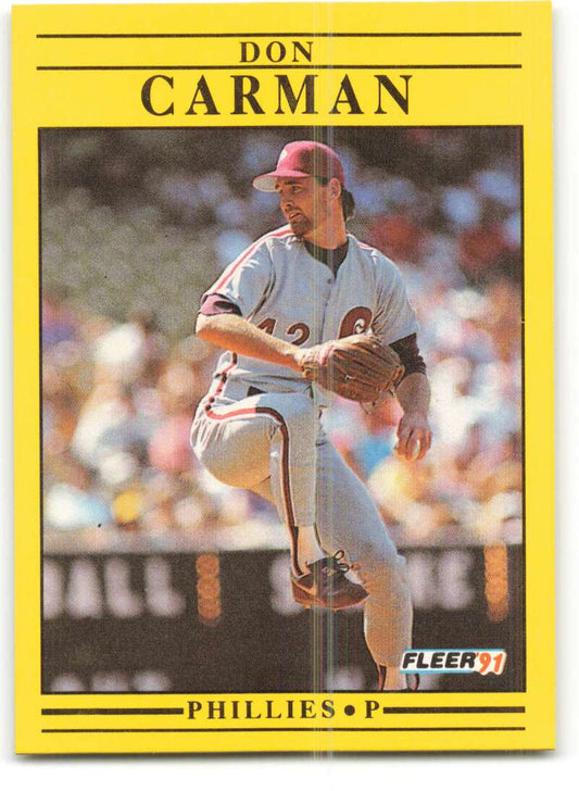 1991 Fleer Baseball #390 Don Carman  Philadelphia Phillies  Image 1