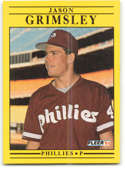 1991 Fleer Baseball #396 Jason Grimsley  Philadelphia Phillies  Image 1