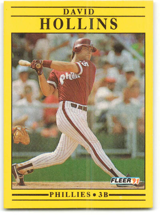 1991 Fleer Baseball #399 Dave Hollins UER  Philadelphia Phillies  Image 1