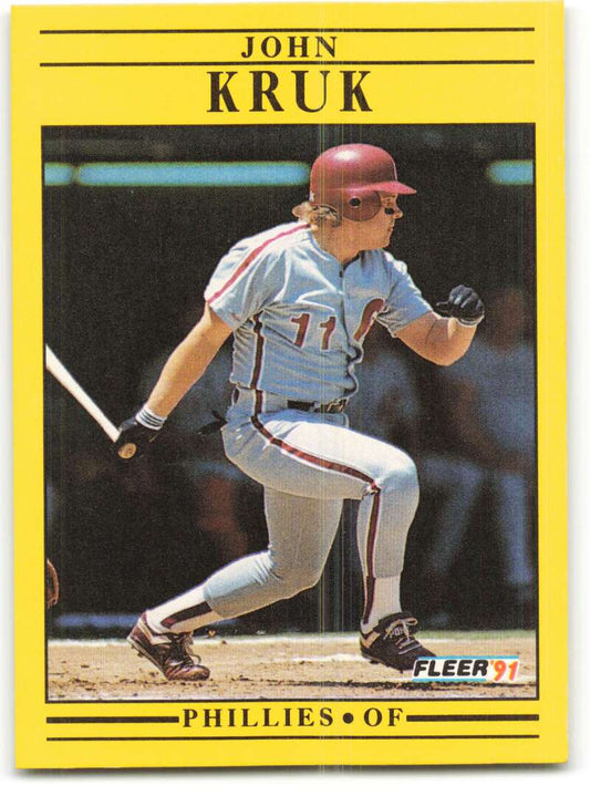 1991 Fleer Baseball #402 John Kruk  Philadelphia Phillies  Image 1