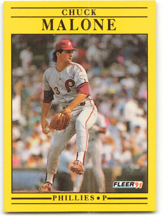 1991 Fleer Baseball #404 Chuck Malone  Philadelphia Phillies  Image 1