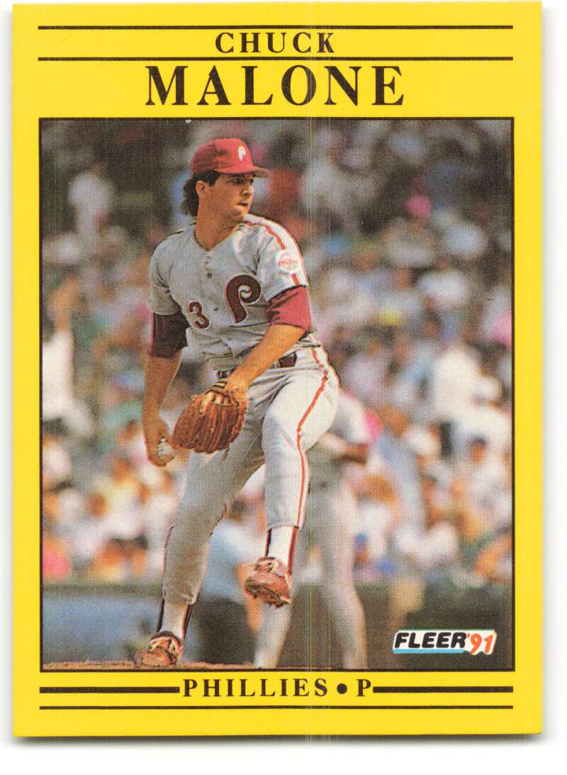 1991 Fleer Baseball #404 Chuck Malone Philadelphia Phillies Image 1