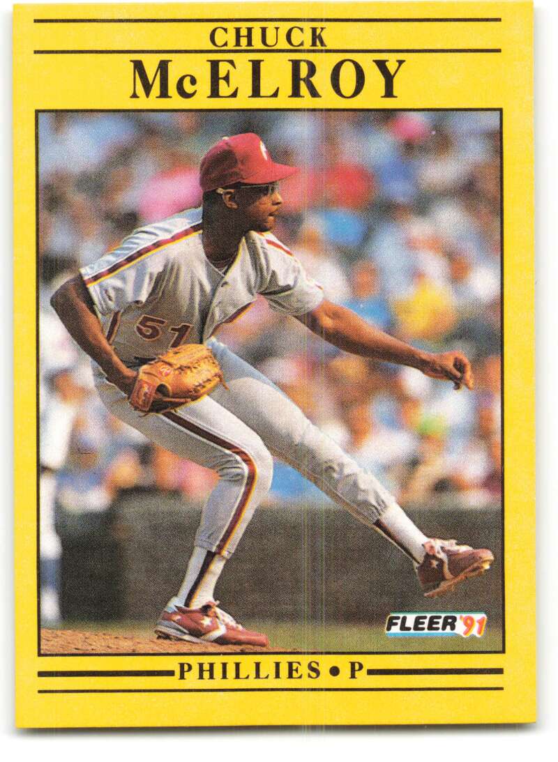 1991 Fleer Baseball #406 Chuck McElroy Philadelphia Phillies Image 1