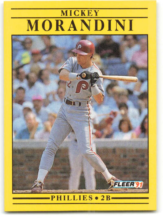 1991 Fleer Baseball #407 Mickey Morandini  Philadelphia Phillies  Image 1