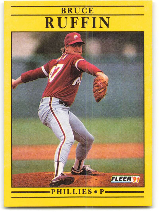 1991 Fleer Baseball #411 Bruce Ruffin  Philadelphia Phillies  Image 1