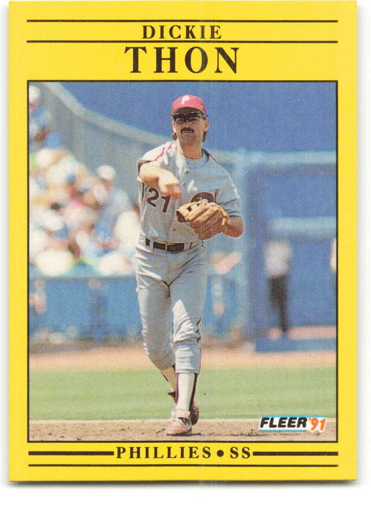1991 Fleer Baseball #412 Dickie Thon  Philadelphia Phillies  Image 1