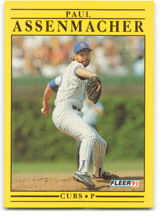 1991 Fleer Baseball #413 Paul Assenmacher  Chicago Cubs  Image 1
