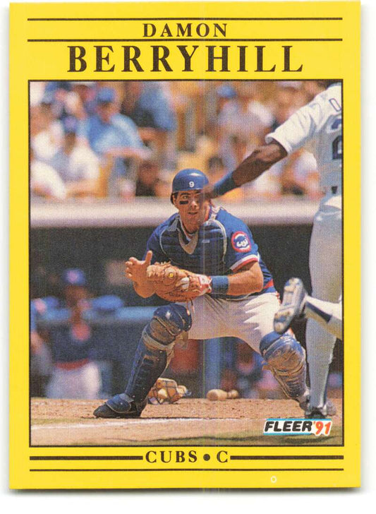 1991 Fleer Baseball #414 Damon Berryhill  Chicago Cubs  Image 1