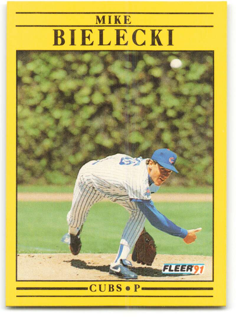 1991 Fleer Baseball #415 Mike Bielecki Chicago Cubs Image 1