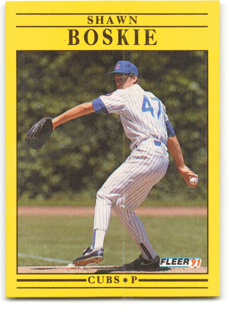 1991 Fleer Baseball #416 Shawn Boskie Chicago Cubs Image 1