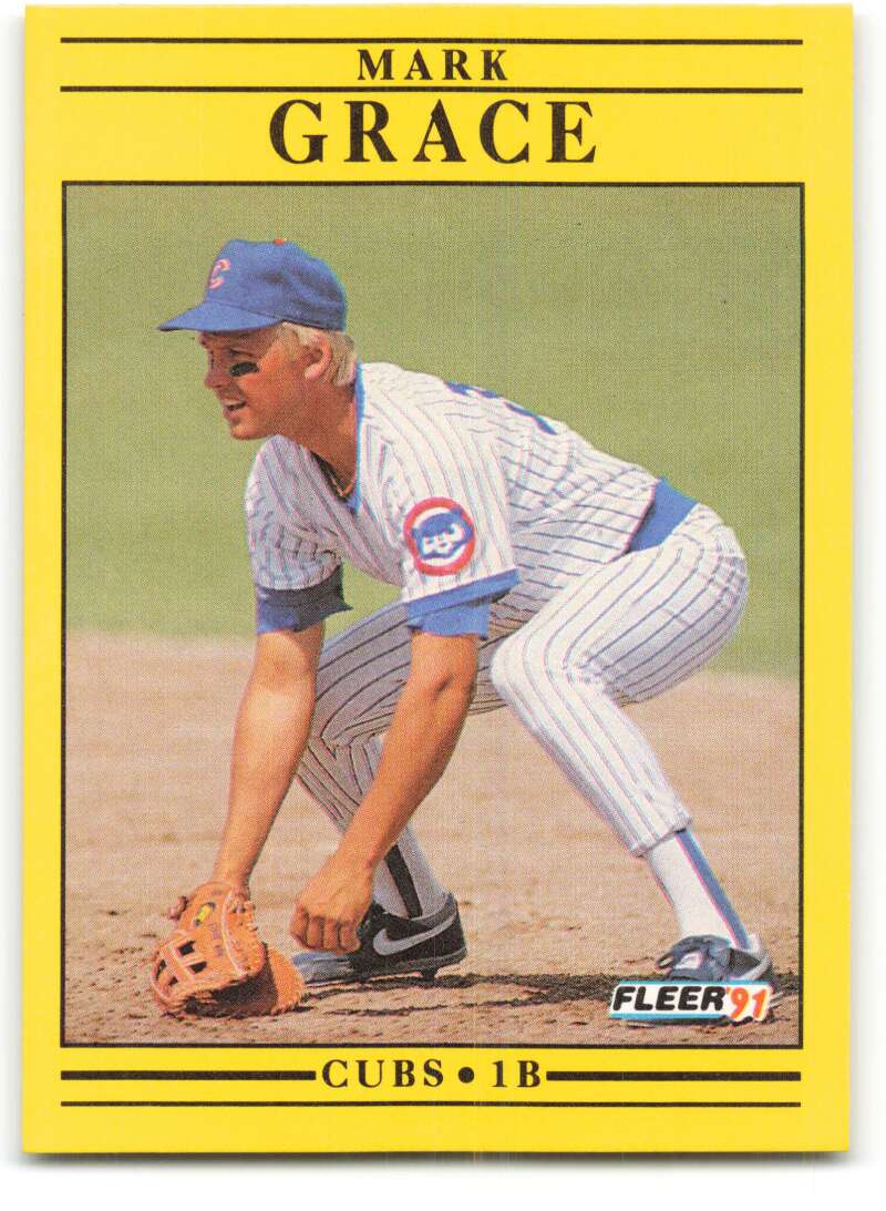 1991 Fleer Baseball #422 Mark Grace Chicago Cubs Image 1