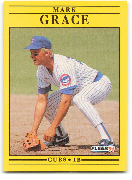 1991 Fleer Baseball #422 Mark Grace  Chicago Cubs  Image 1