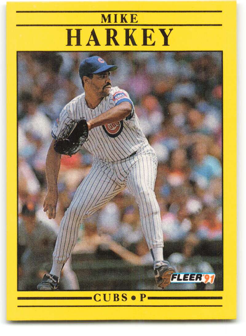 1991 Fleer Baseball #423 Mike Harkey Chicago Cubs Image 1