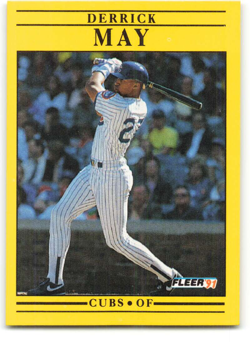 1991 Fleer Baseball #427 Derrick May Chicago Cubs Image 1