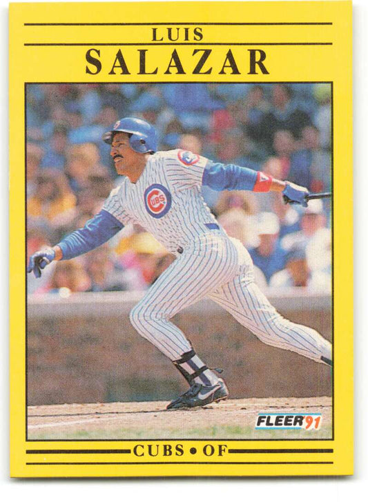 1991 Fleer Baseball #430 Luis Salazar  Chicago Cubs  Image 1