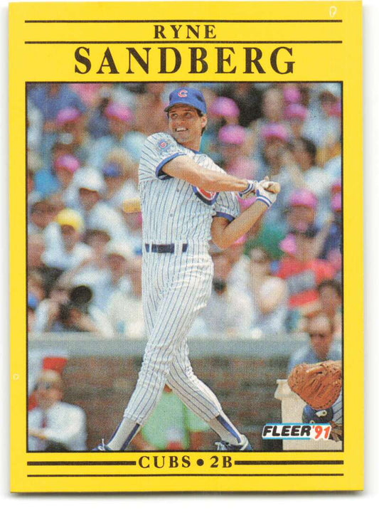 1991 Fleer Baseball #431 Ryne Sandberg  Chicago Cubs  Image 1