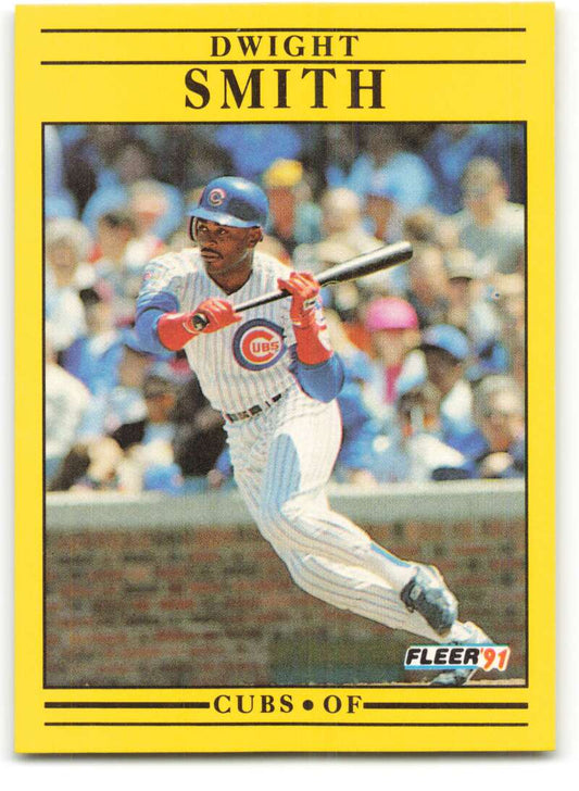 1991 Fleer Baseball #432 Dwight Smith  Chicago Cubs  Image 1