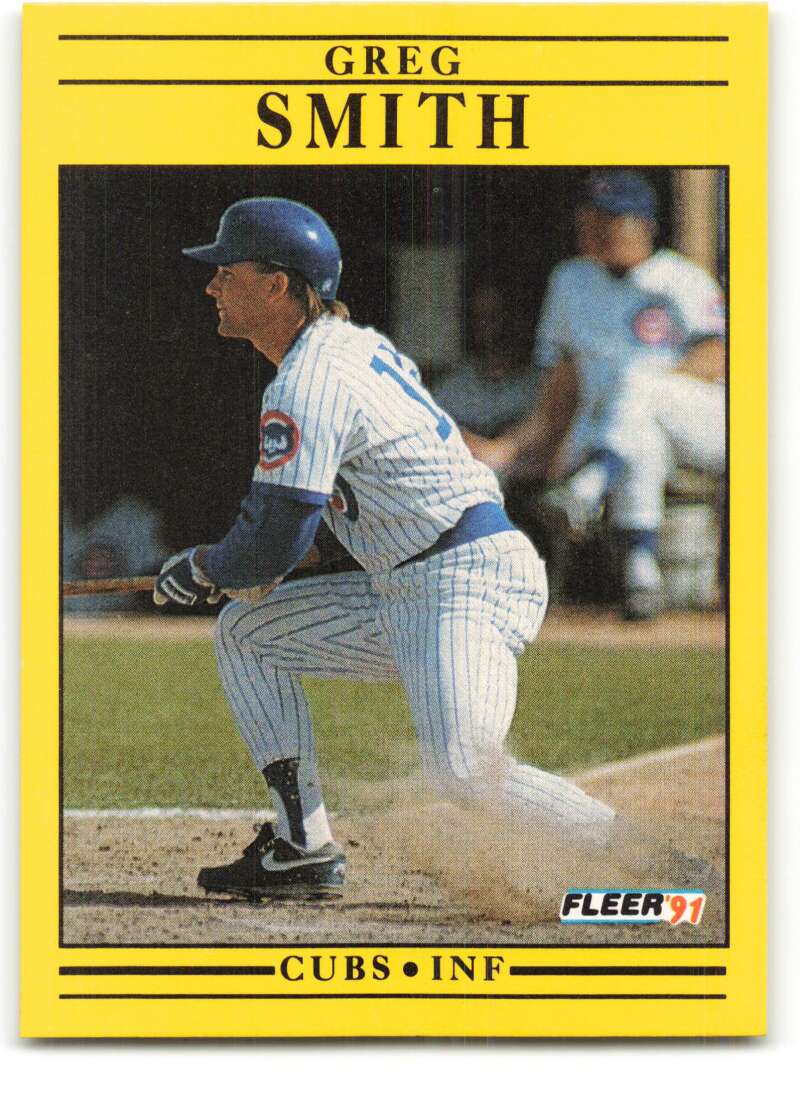 1991 Fleer Baseball #433 Greg Smith Chicago Cubs Image 1
