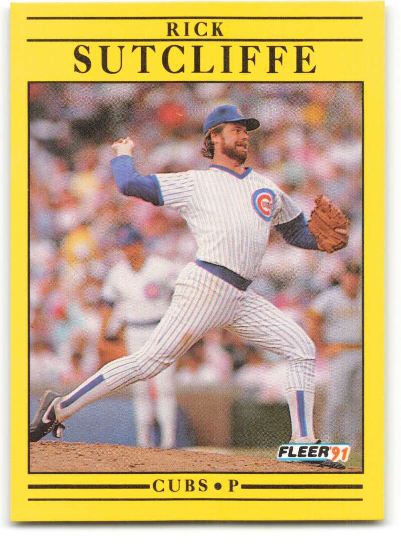 1991 Fleer Baseball #434 Rick Sutcliffe Chicago Cubs Image 1