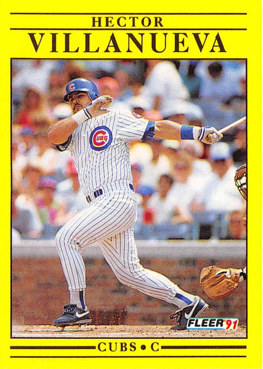 1991 Fleer Baseball #436 Hector Villanueva  Chicago Cubs  Image 1