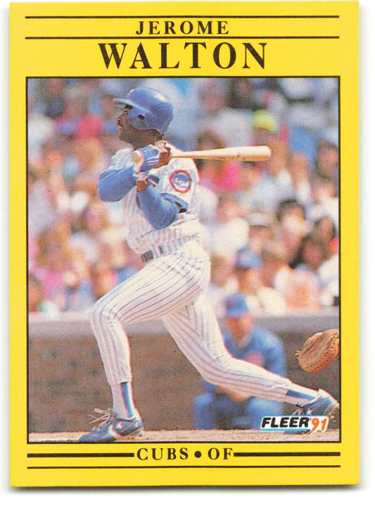 1991 Fleer Baseball #437 Jerome Walton  Chicago Cubs  Image 1