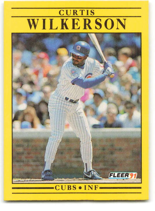 1991 Fleer Baseball #438 Curtis Wilkerson  Chicago Cubs  Image 1
