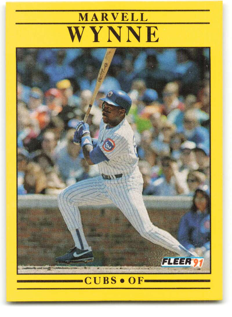 1991 Fleer Baseball #441 Marvell Wynne Chicago Cubs Image 1