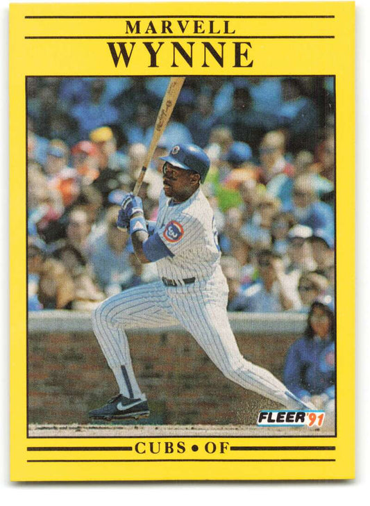 1991 Fleer Baseball #441 Marvell Wynne  Chicago Cubs  Image 1