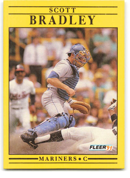 1991 Fleer Baseball #443 Scott Bradley  Seattle Mariners  Image 1