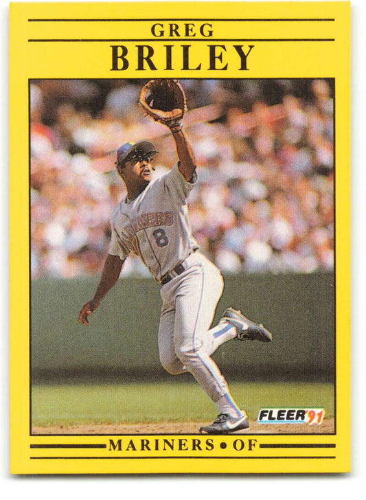 1991 Fleer Baseball #444 Greg Briley  Seattle Mariners  Image 1