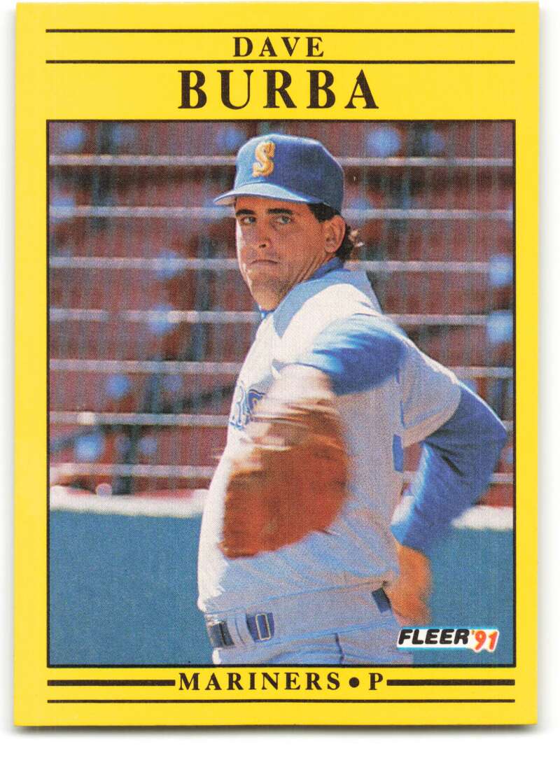 1991 Fleer Baseball #447 Dave Burba RC Rookie Seattle Mariners Image 1