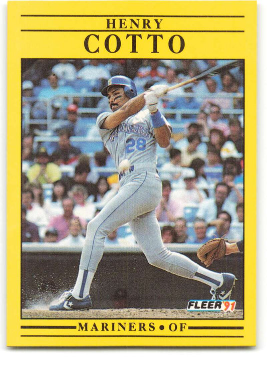 1991 Fleer Baseball #448 Henry Cotto  Seattle Mariners  Image 1