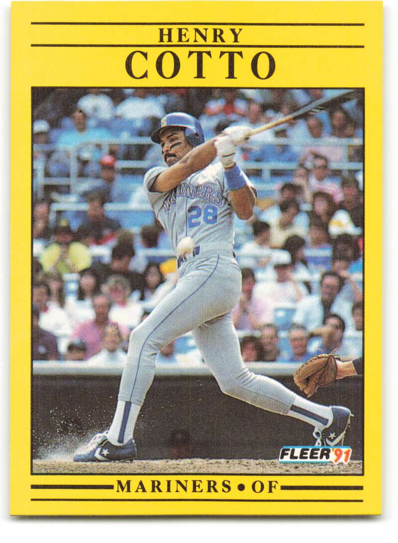 1991 Fleer Baseball #448 Henry Cotto  Seattle Mariners  Image 1