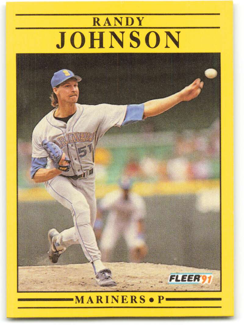 1991 Fleer Baseball #455 Randy Johnson Seattle Mariners Image 1