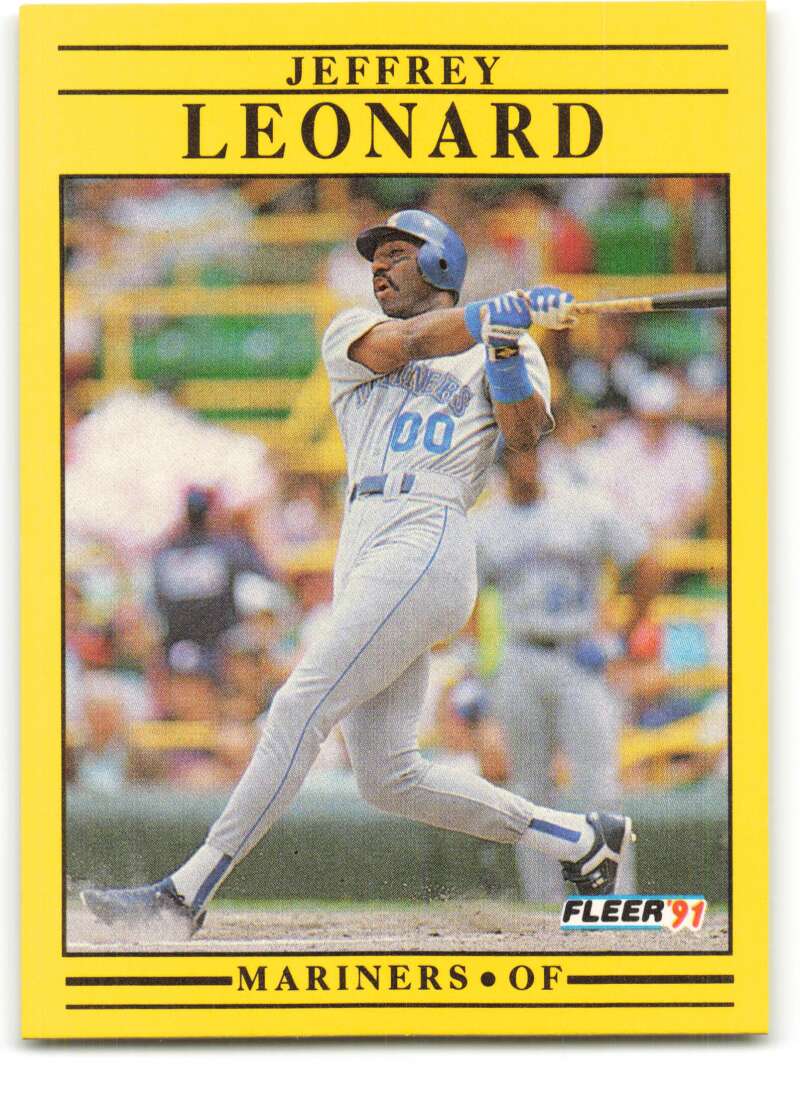 1991 Fleer Baseball #456 Jeffrey Leonard Seattle Mariners Image 1