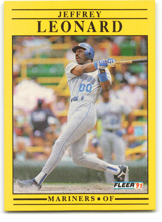 1991 Fleer Baseball #456 Jeffrey Leonard  Seattle Mariners  Image 1