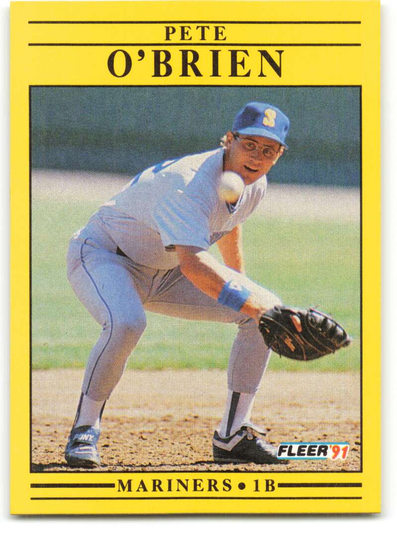 1991 Fleer Baseball #459 Pete O'Brien UER Seattle Mariners Image 1
