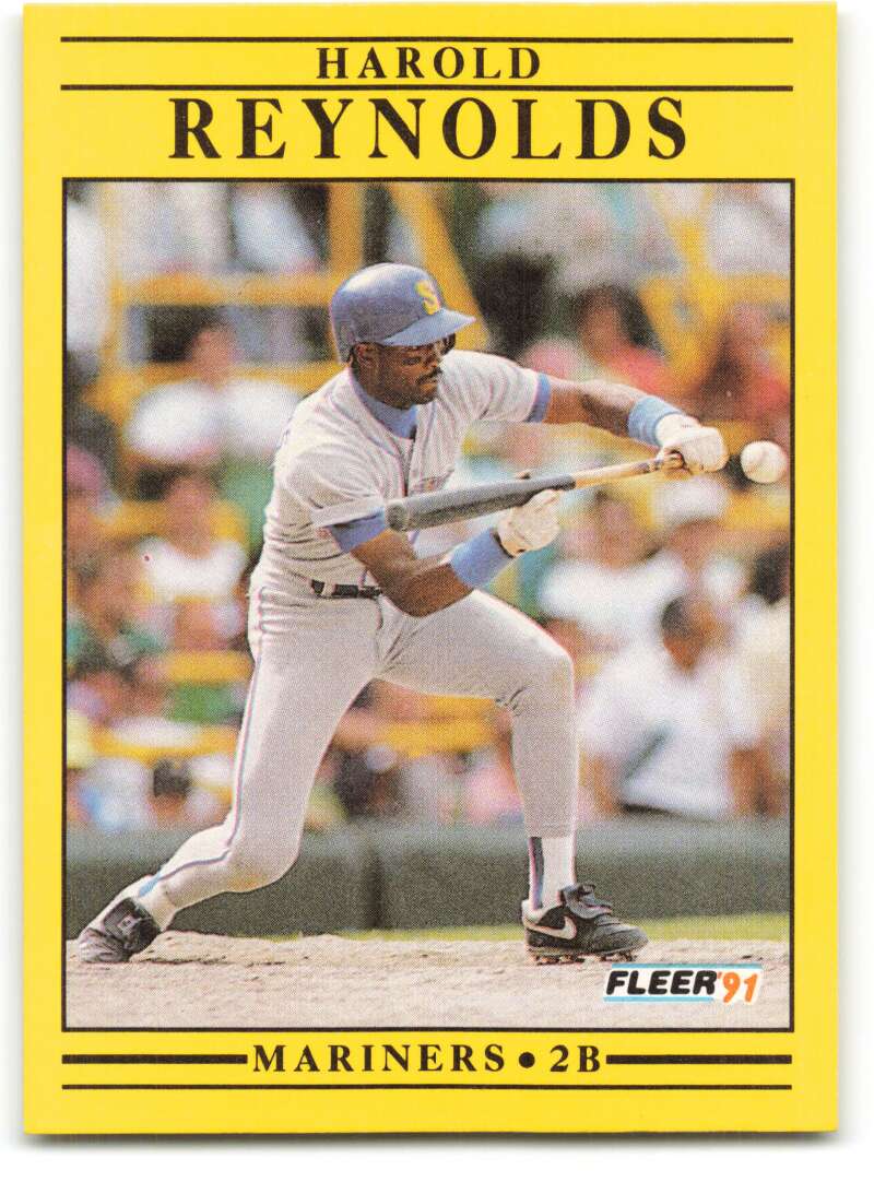 1991 Fleer Baseball #460 Harold Reynolds Seattle Mariners Image 1