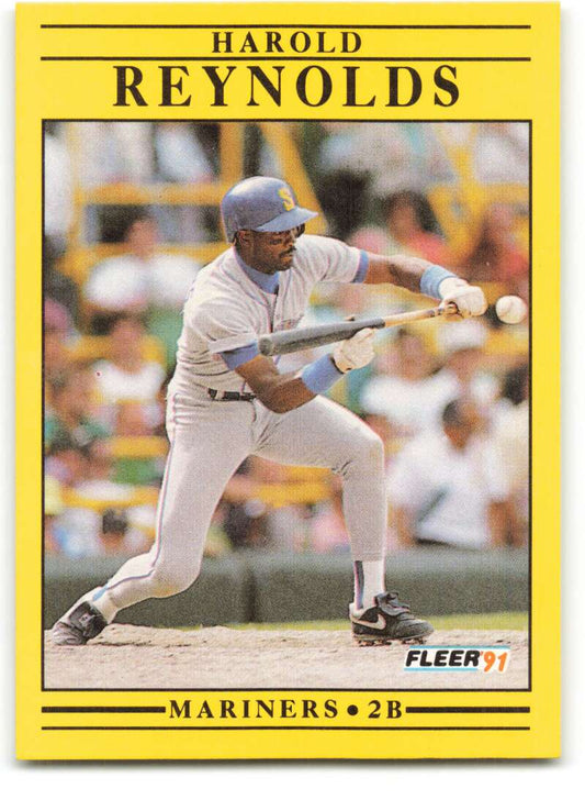1991 Fleer Baseball #460 Harold Reynolds  Seattle Mariners  Image 1
