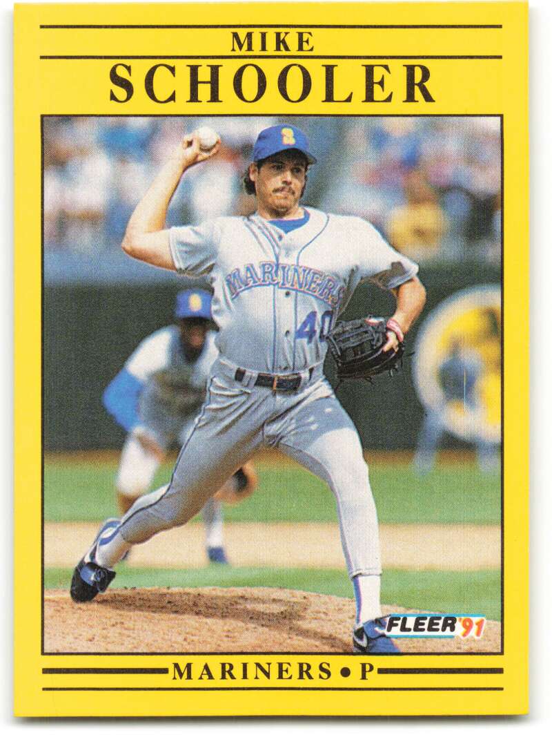 1991 Fleer Baseball #461 Mike Schooler Seattle Mariners Image 1