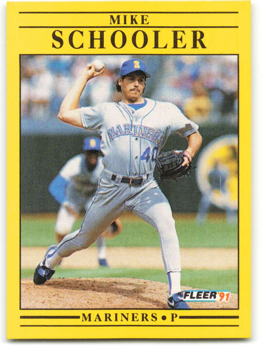 1991 Fleer Baseball #461 Mike Schooler  Seattle Mariners  Image 1